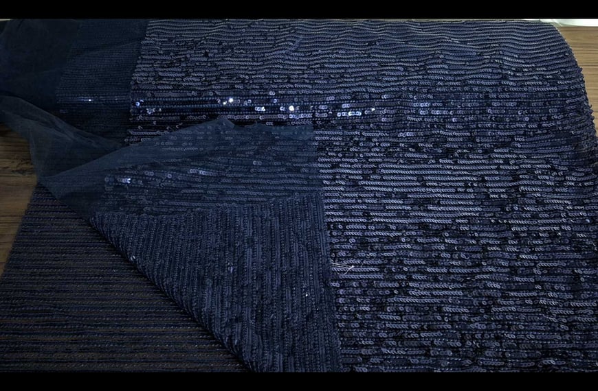 Sequin with lines Polyester Single-Colored - 150cm